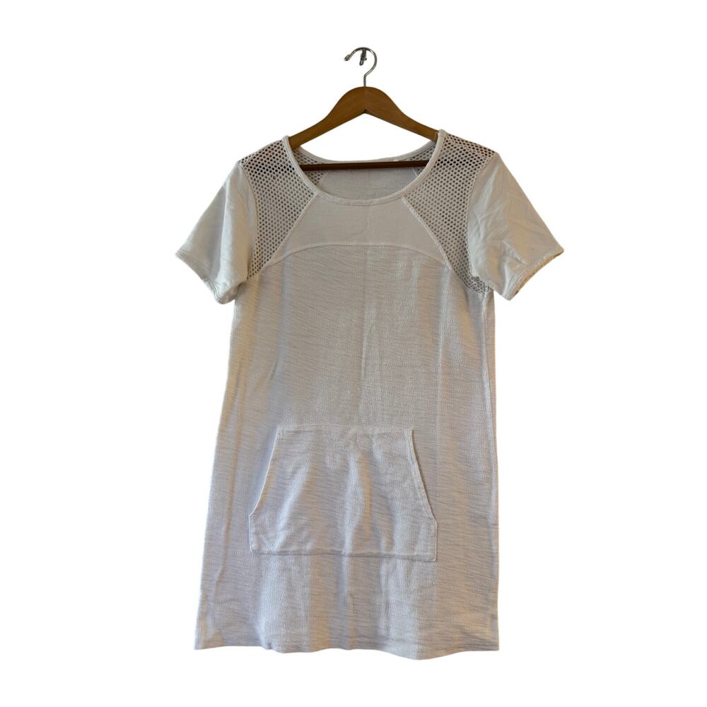 Michael Stars Women's‎ Perforated Mesh Terry T Shirt Dress Size S White
